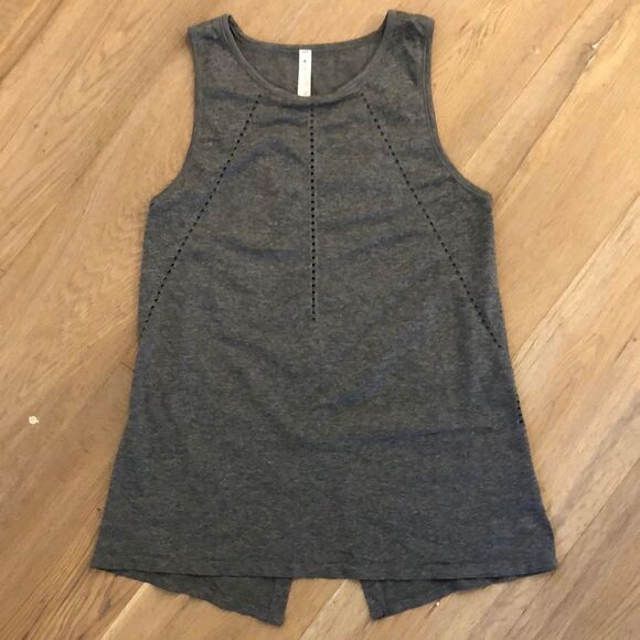 Athleta Women’s Gray Tank Top Split Back with Detail - Picture 1 of 3